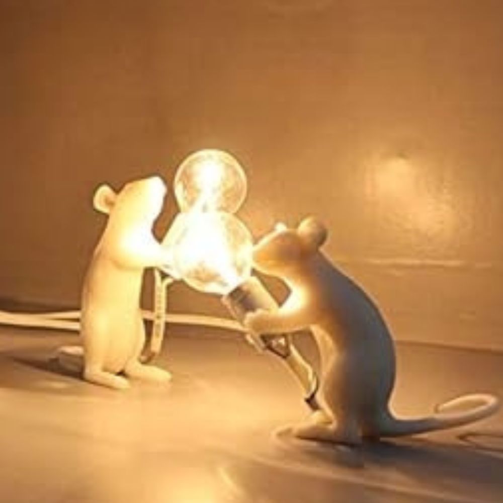 Artistic Resin Mouse Lamp
