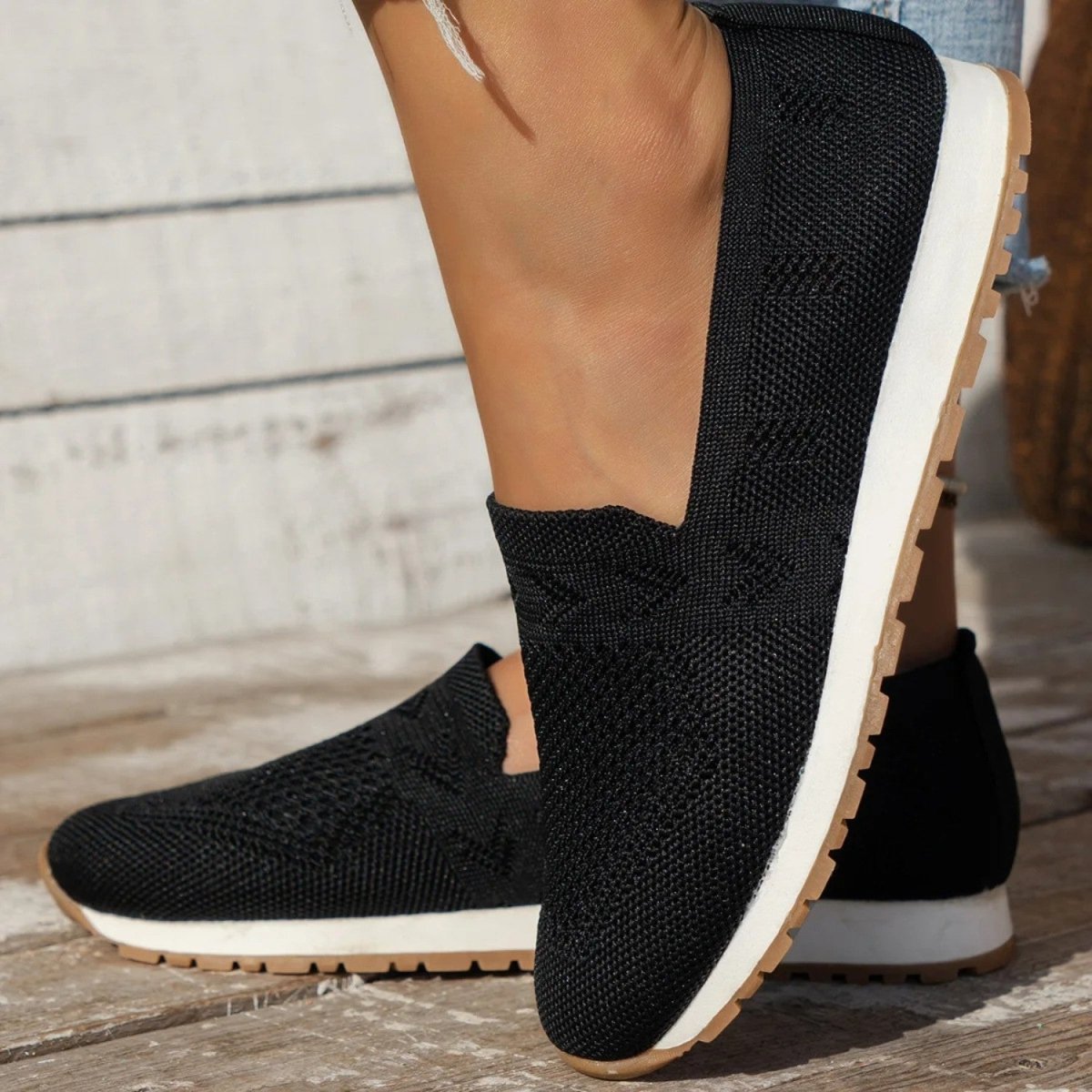 Breathable Knit Comfort Slip Ons