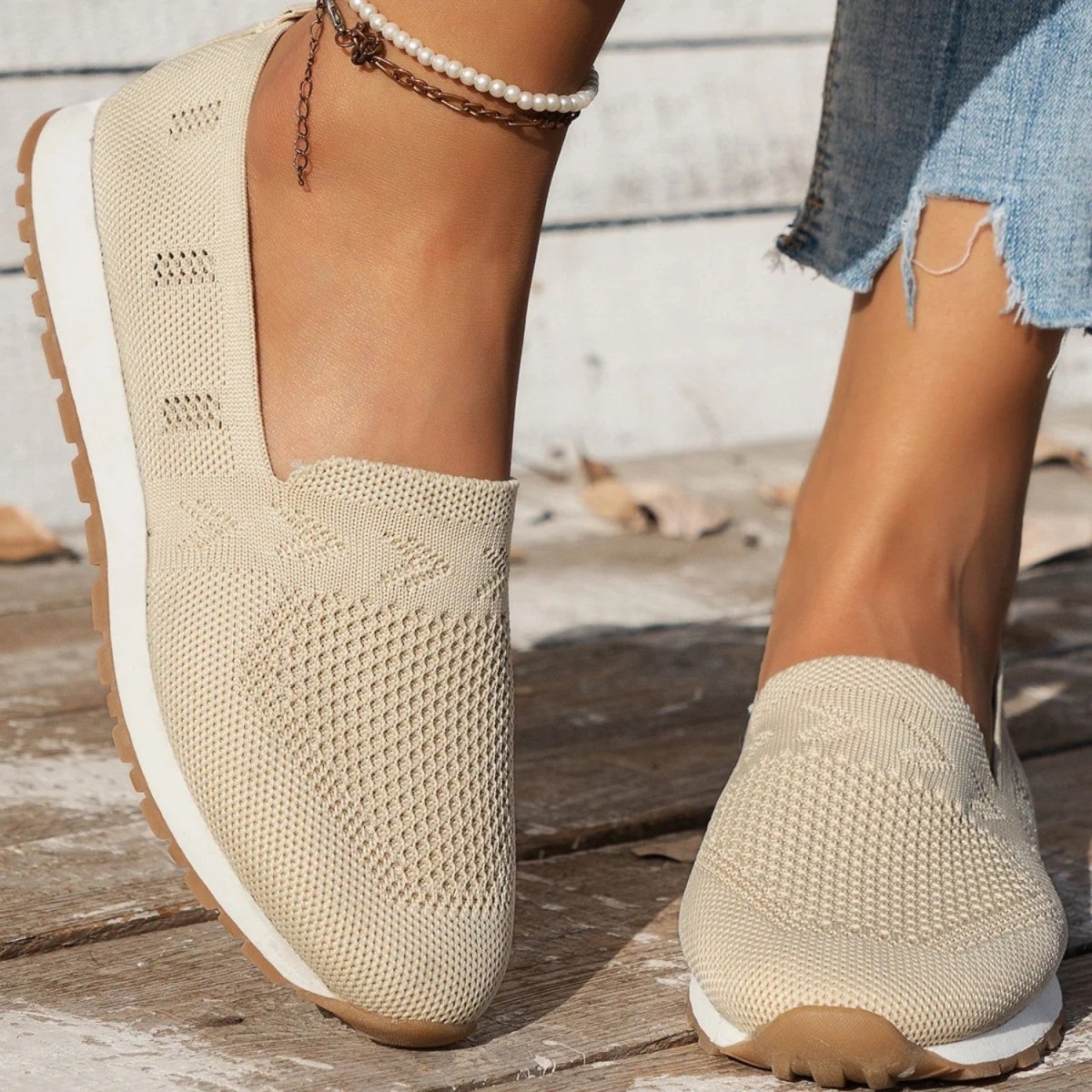 Breathable Knit Comfort Slip Ons