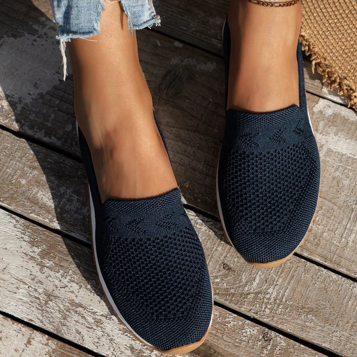 Breathable Knit Comfort Slip Ons
