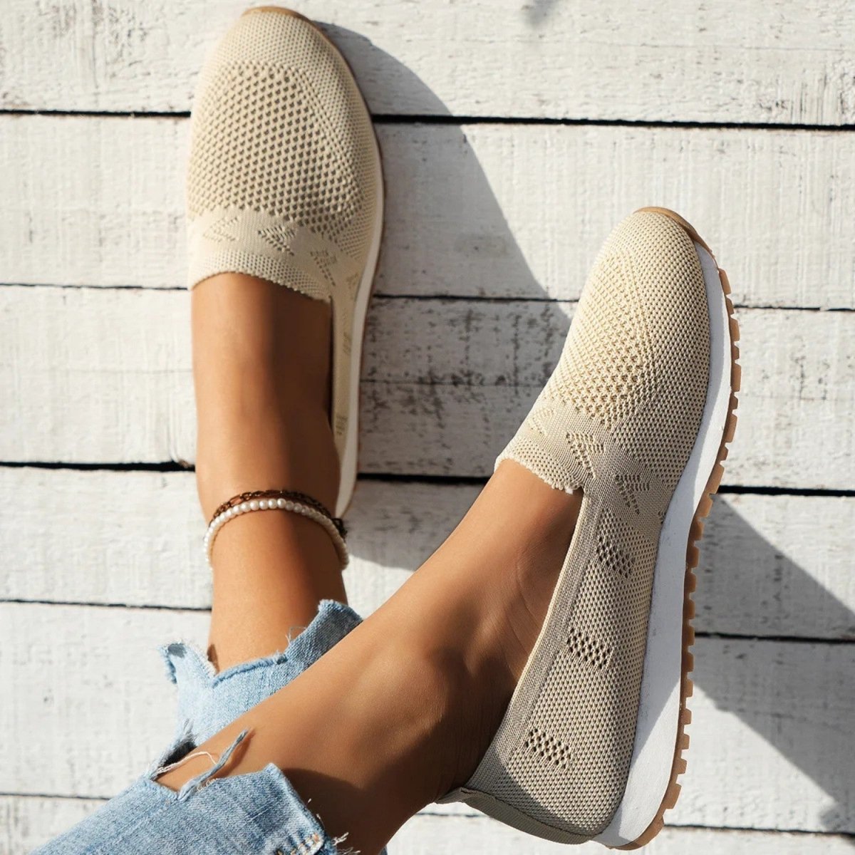 Breathable Knit Comfort Slip Ons