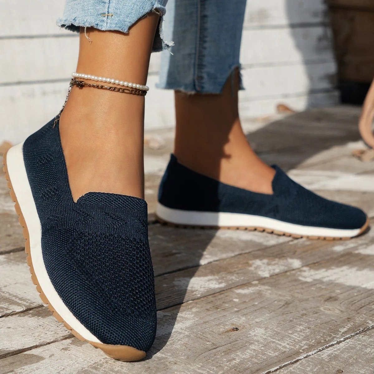 Breathable Knit Comfort Slip Ons