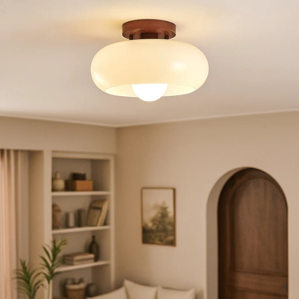 Cream Glass Ceiling Light
