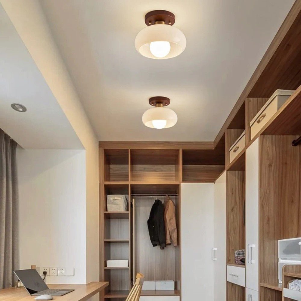 Cream Glass Ceiling Light