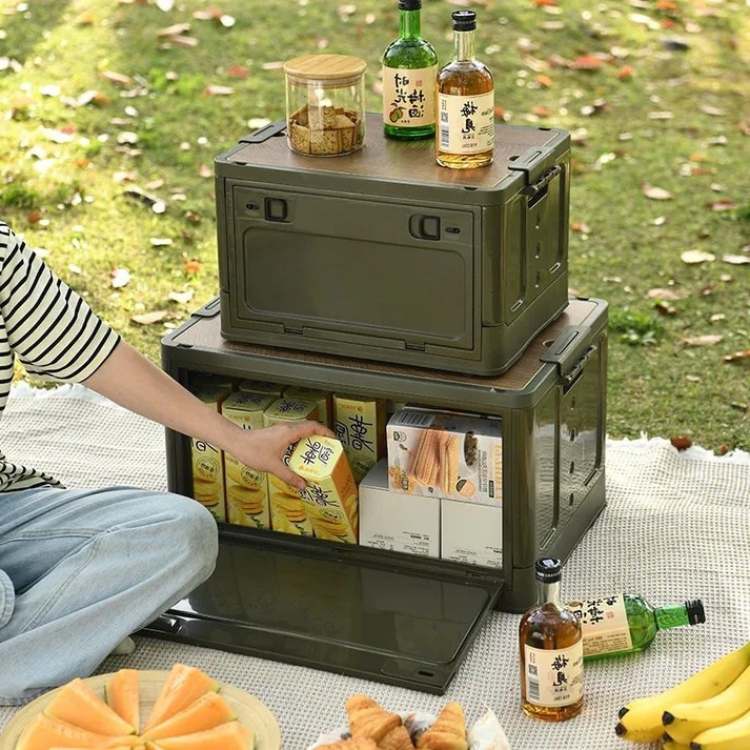 Foldable Outdoor Storage Box with Cutting Board Lid – Lightweight, Durable & Space-Saving