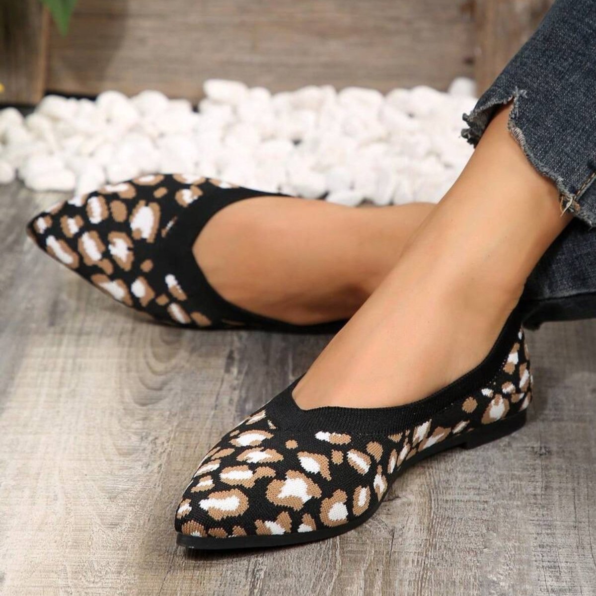 Leopard Print Comfort Flats