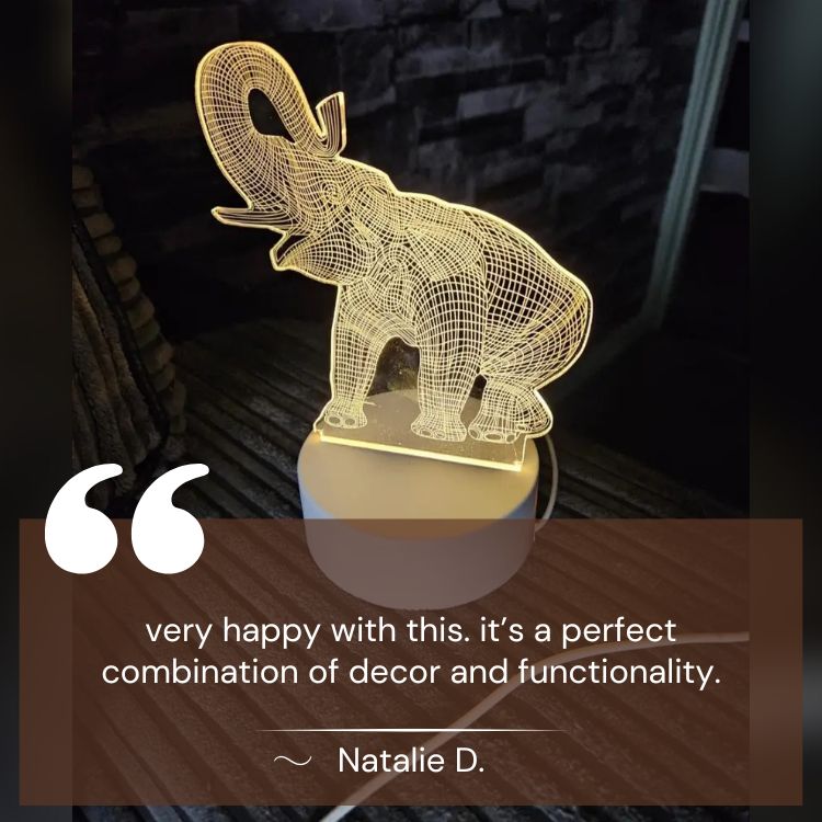 Luminous Elephant 3D Table Lamp