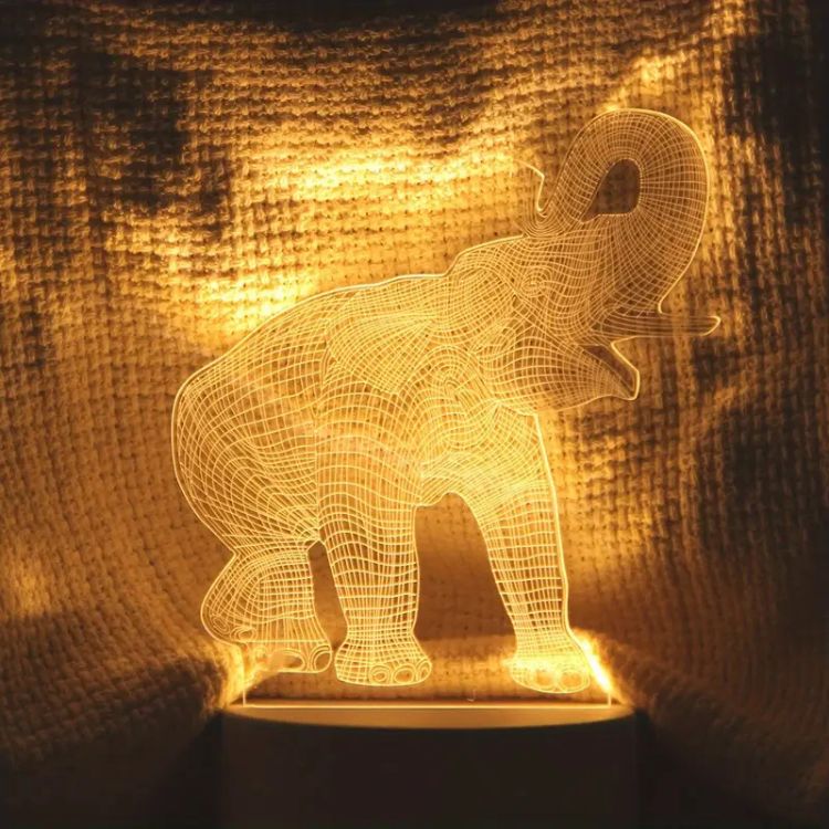 Luminous Elephant 3D Table Lamp
