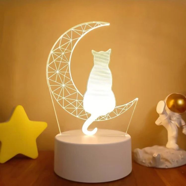 Lunar Cat 3D Night Light