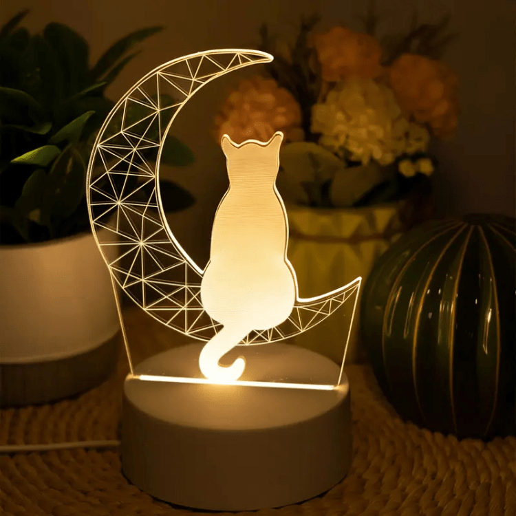 Lunar Cat 3D Night Light