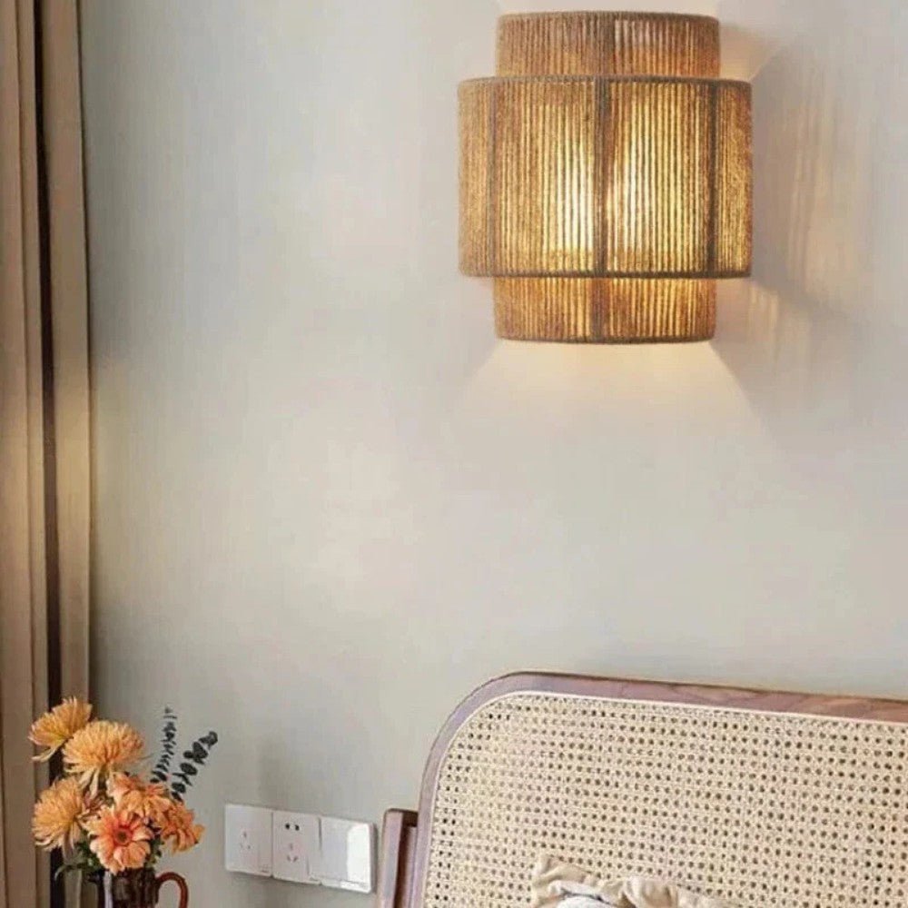 Natural Rattan Weave Wall Light