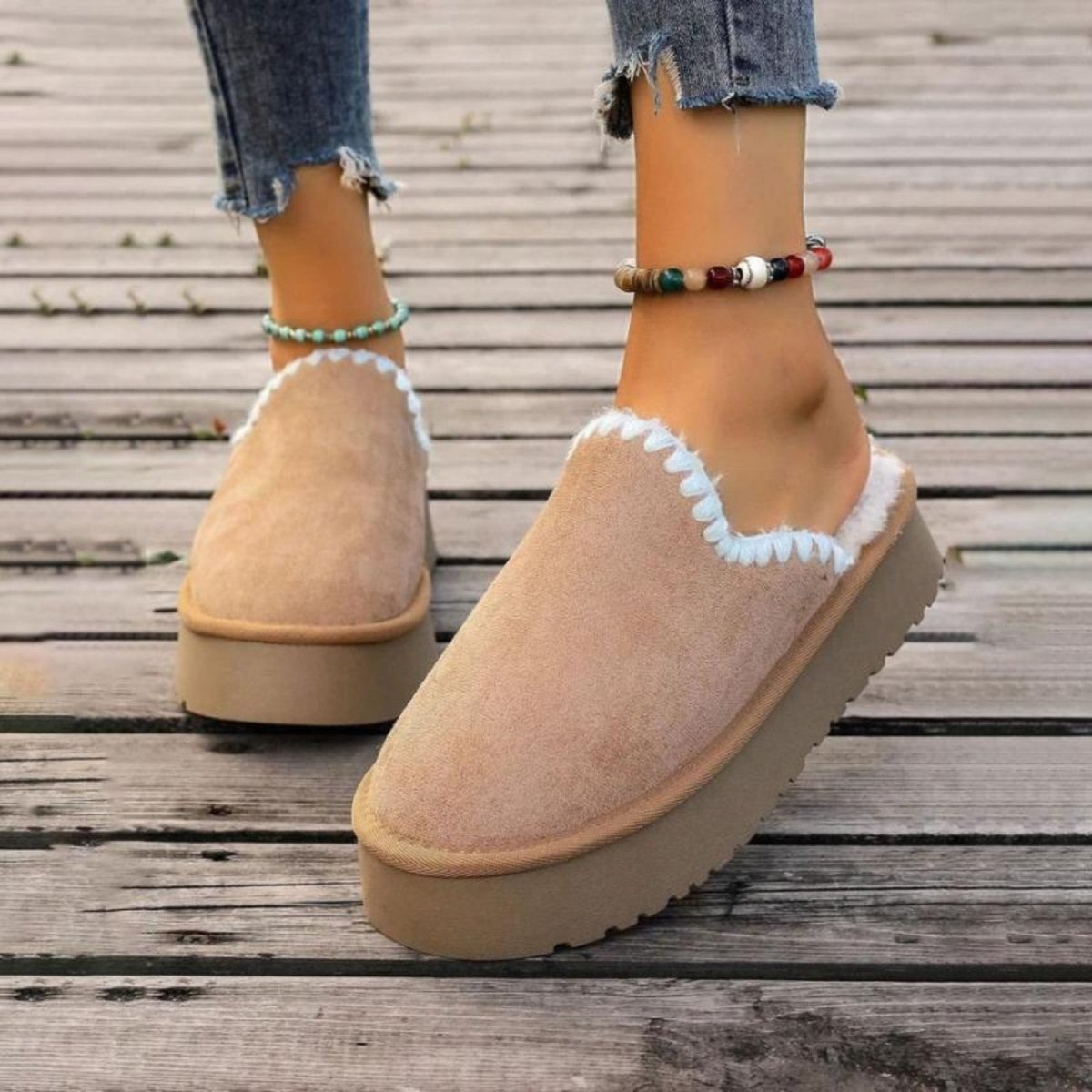 Platform Plush Comfort Slippers