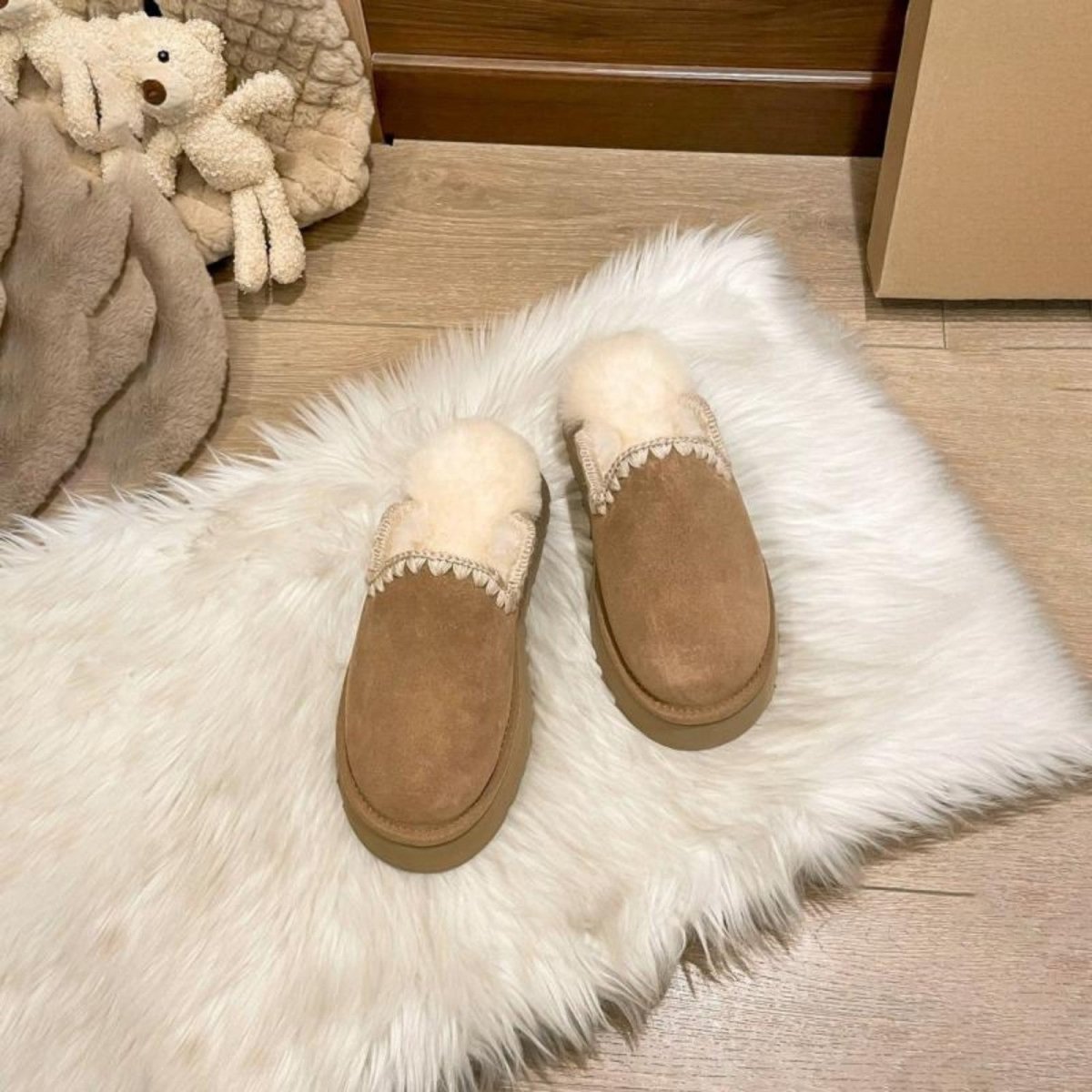 Platform Plush Comfort Slippers