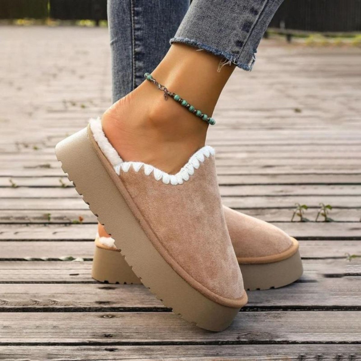 Platform Plush Comfort Slippers
