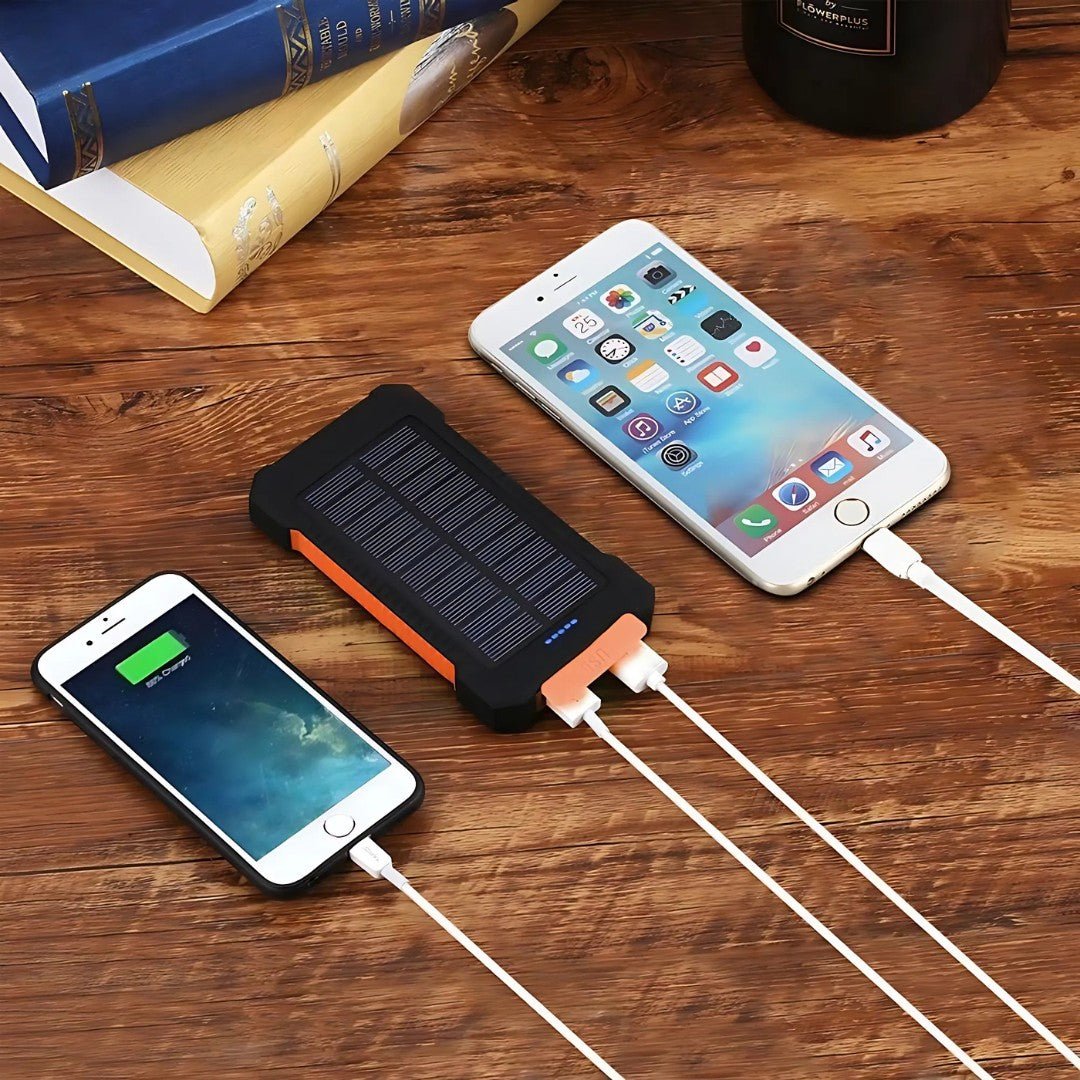 SolMate – 20,000mAh Solar Power Bank with Dual USB & LED Light