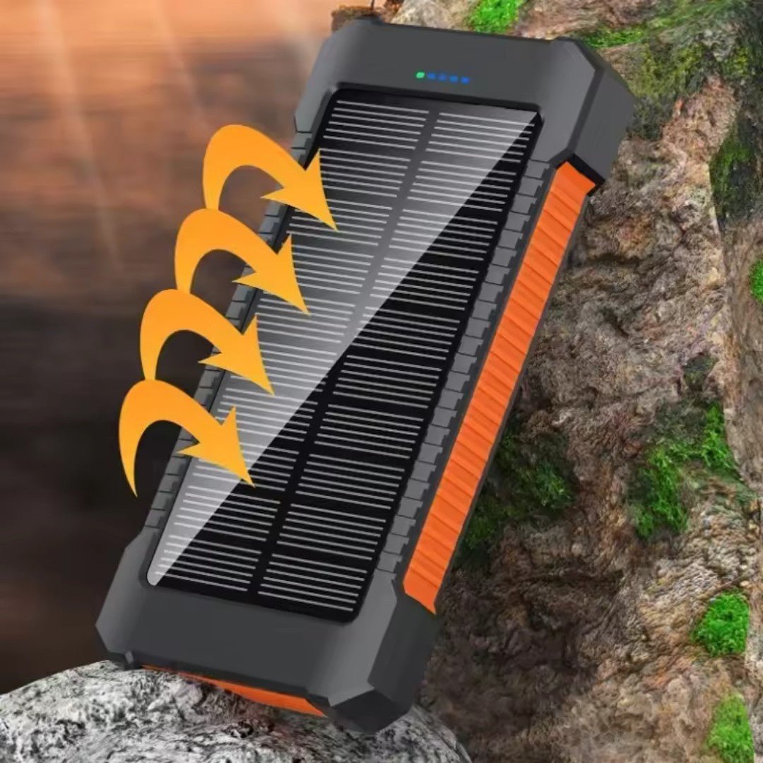SolMate – 20,000mAh Solar Power Bank with Dual USB & LED Light