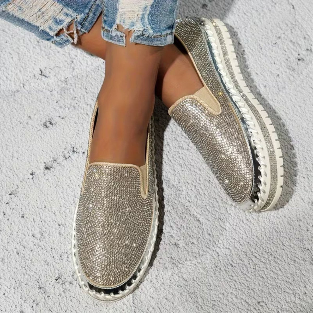 Sparkle Comfort Slip On Loafers