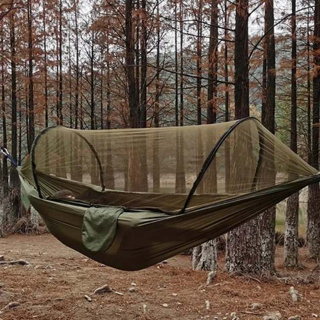 Outdoor Hammock with Bug Net – Ultra-Light Nylon & Quick Setup
