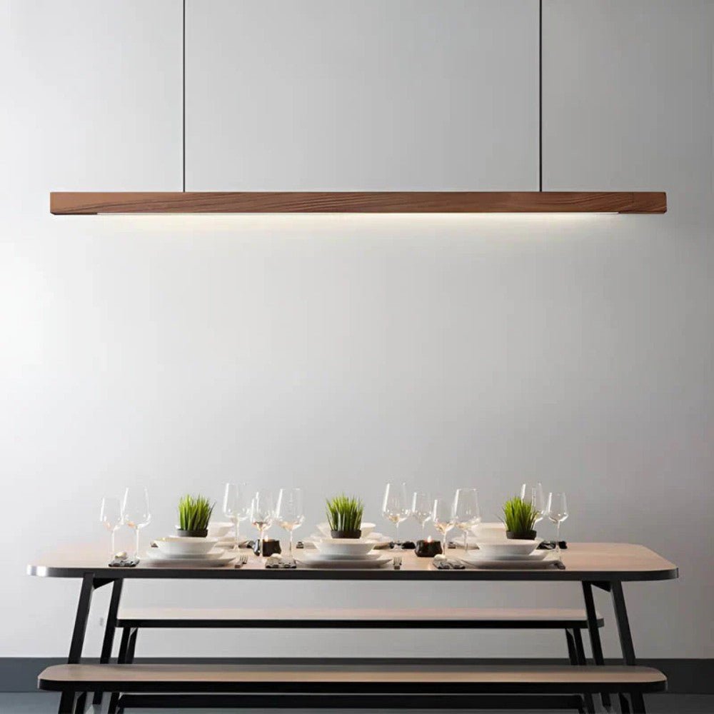 Wooden Linear Pendant Light for Kitchen