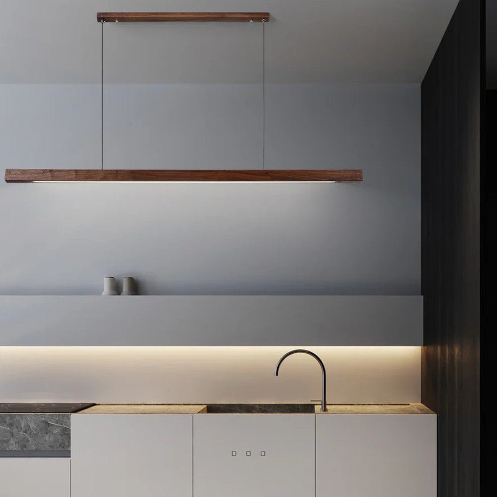 Wooden Linear Pendant Light for Kitchen