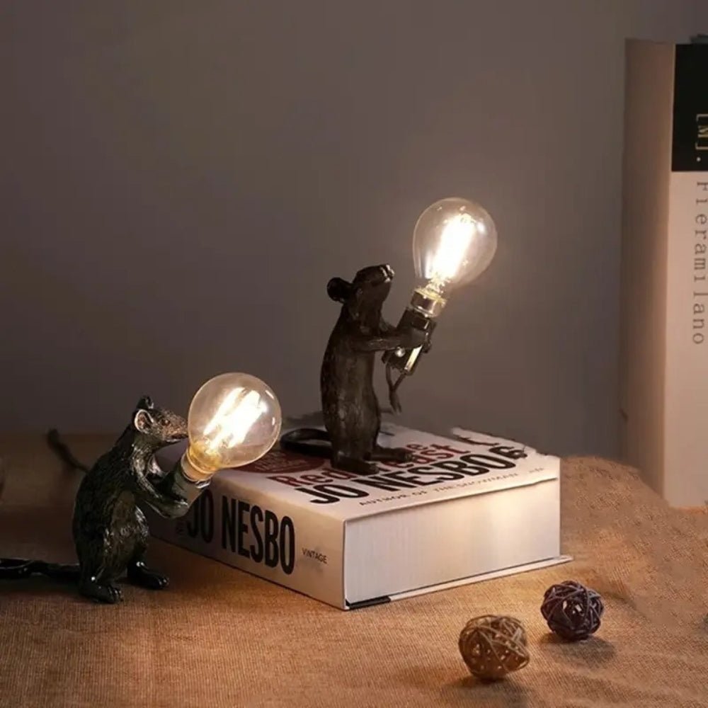 Artistic Resin Mouse Lamp