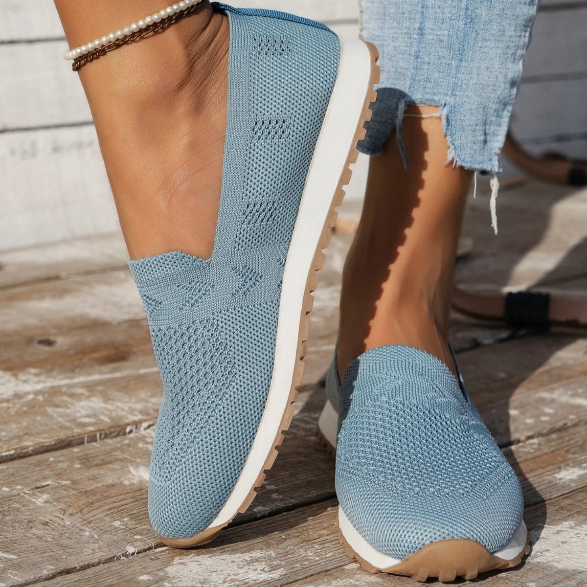 Breathable Knit Comfort Slip Ons