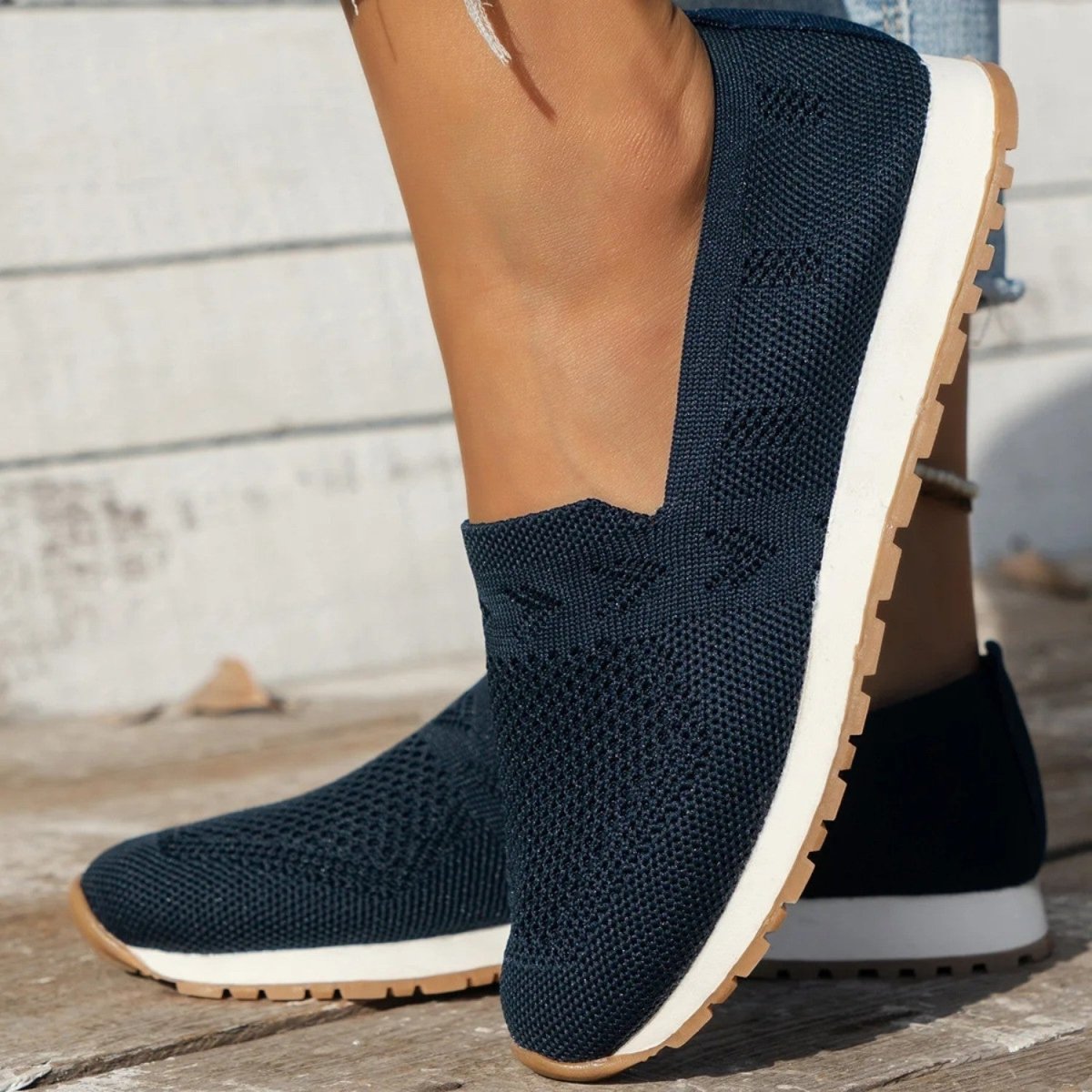 Breathable Knit Comfort Slip Ons