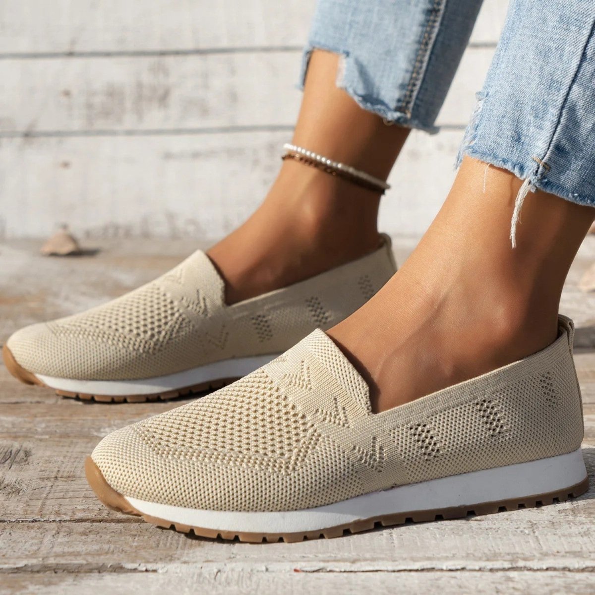Breathable Knit Comfort Slip Ons