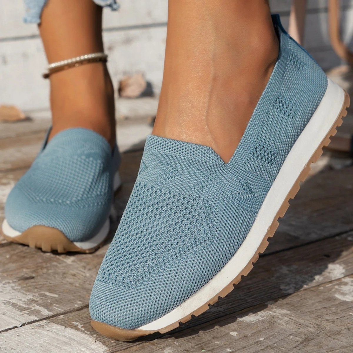 Breathable Knit Comfort Slip Ons