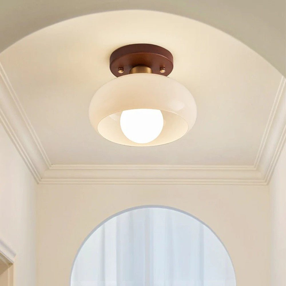 Cream Glass Ceiling Light