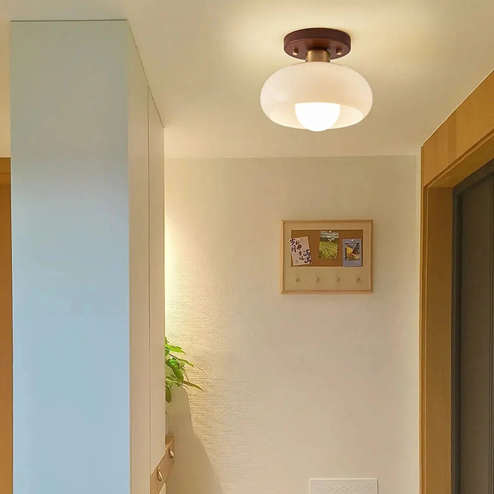 Cream Glass Ceiling Light