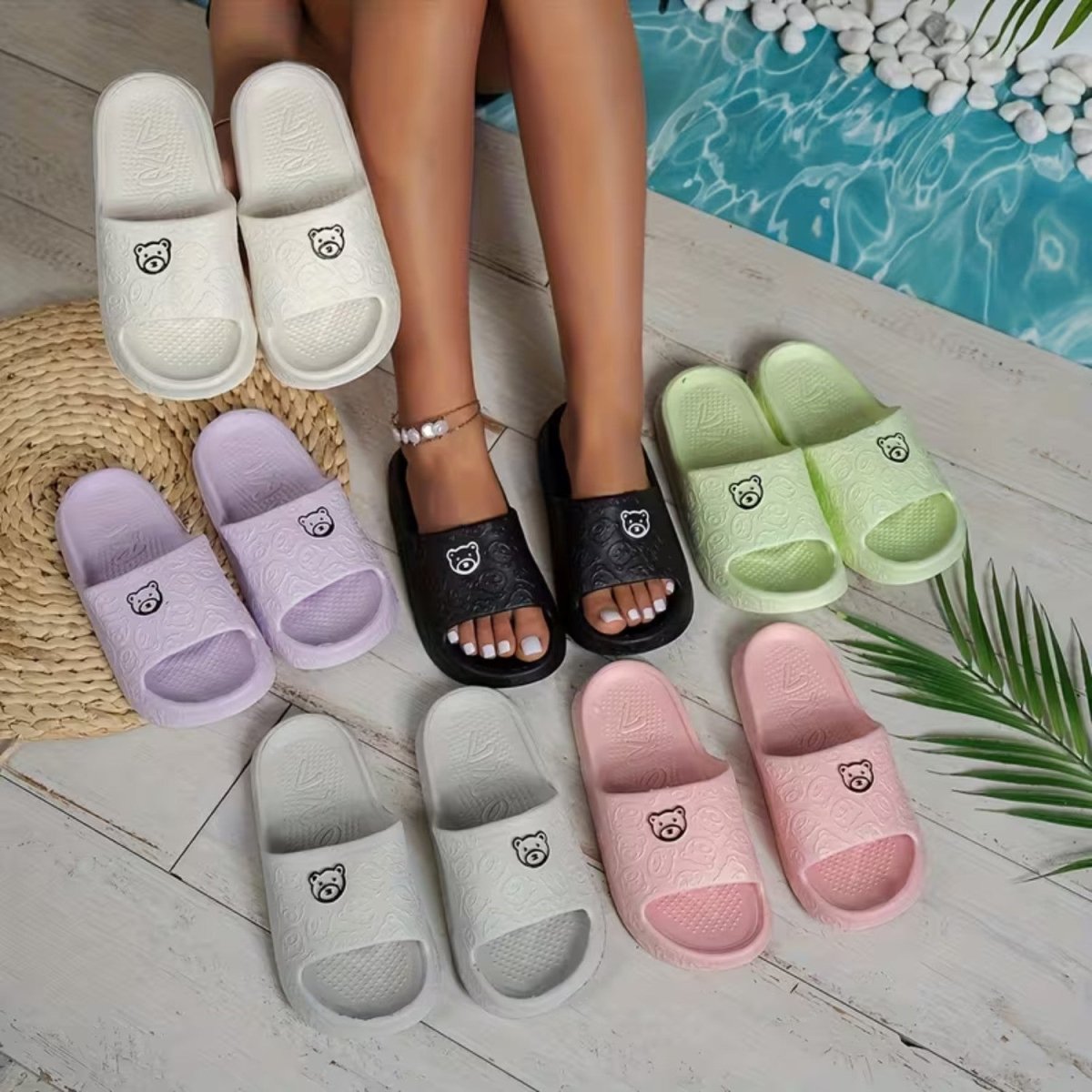 Cute Bear EVA Slides for Women