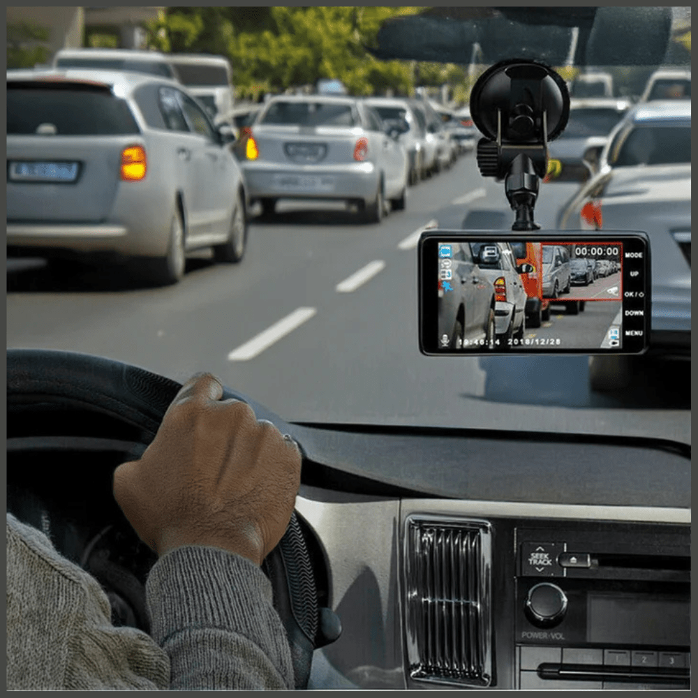 Front & Rear Dash Cam with Night Vision – 1080P HD Recording