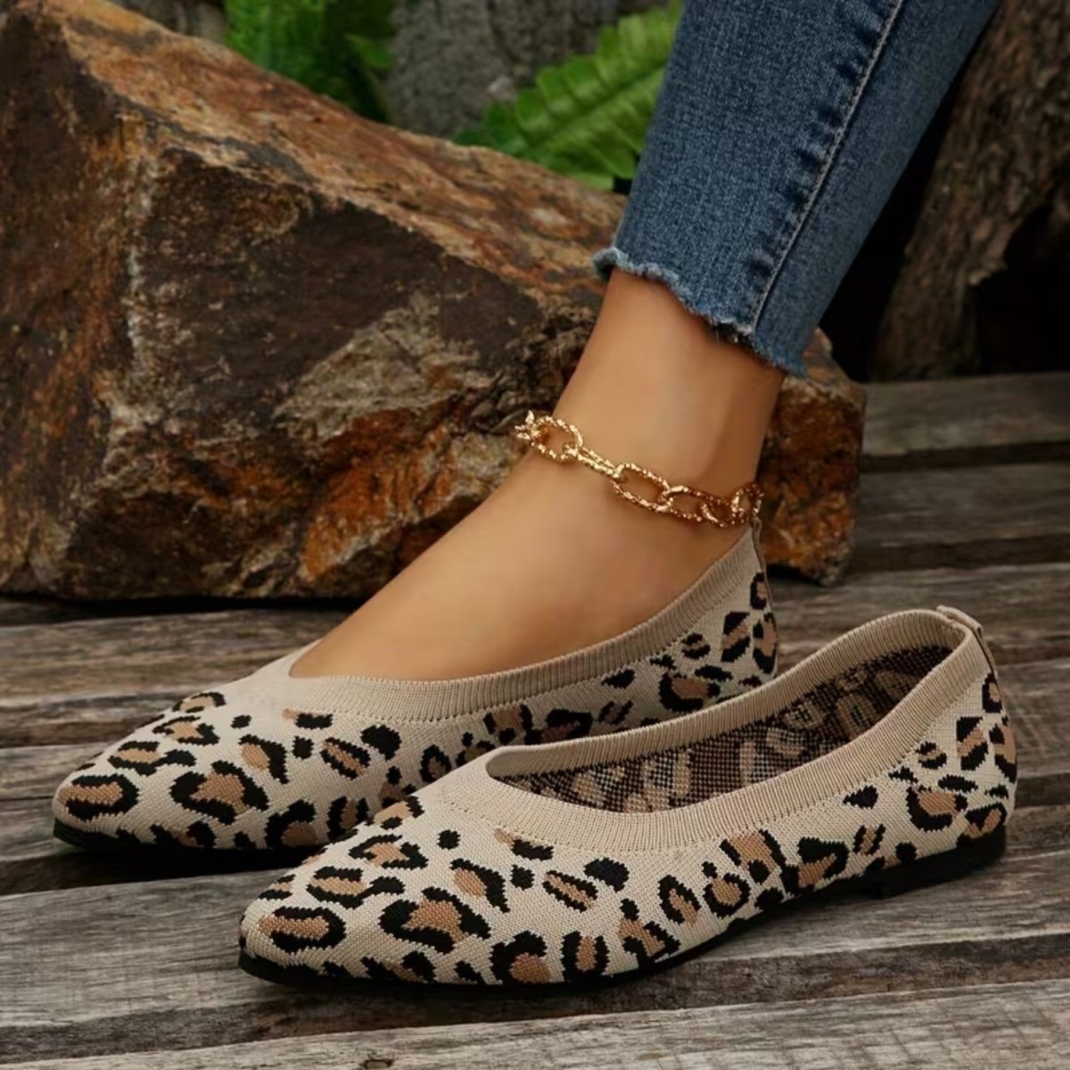 Leopard Print Comfort Flats