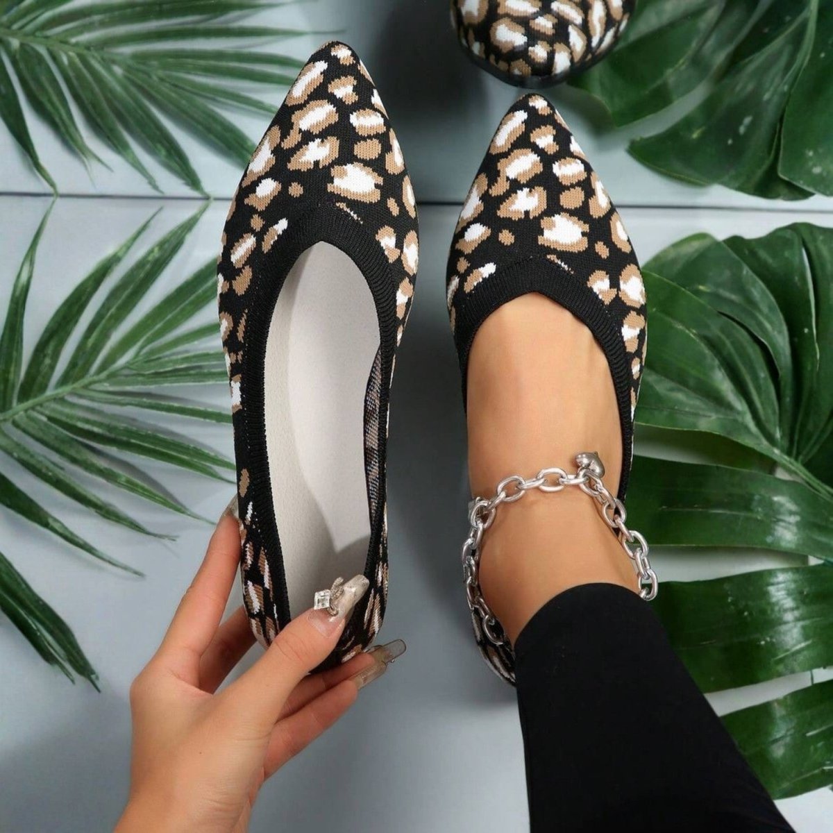 Leopard Print Comfort Flats