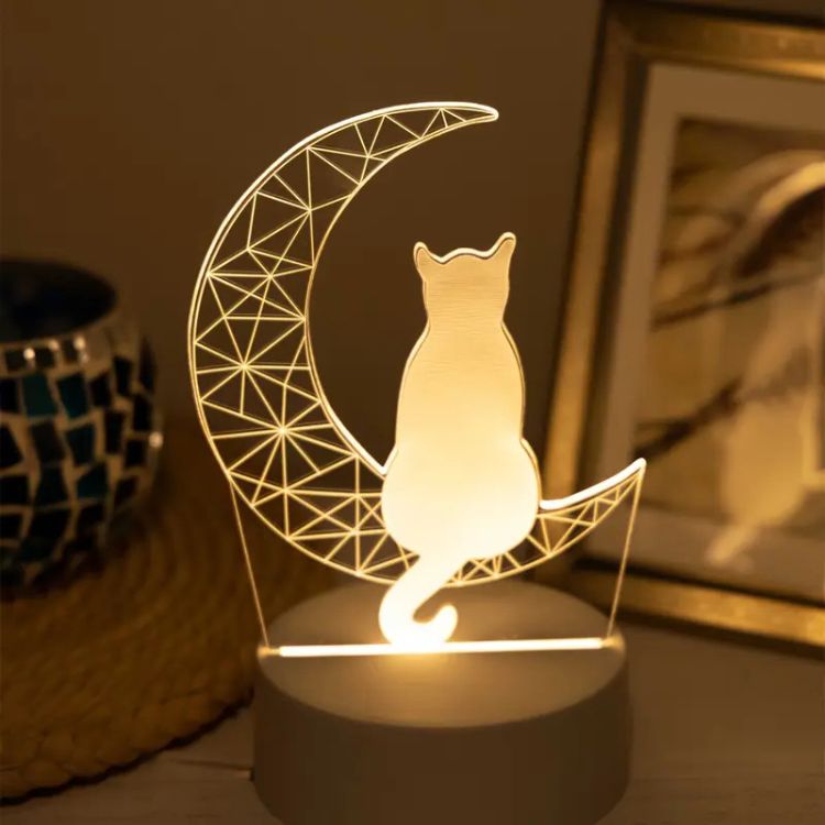 Lunar Cat 3D Night Light