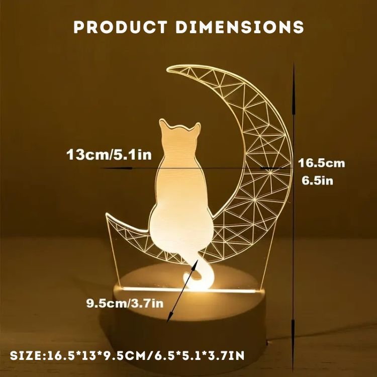 Lunar Cat 3D Night Light