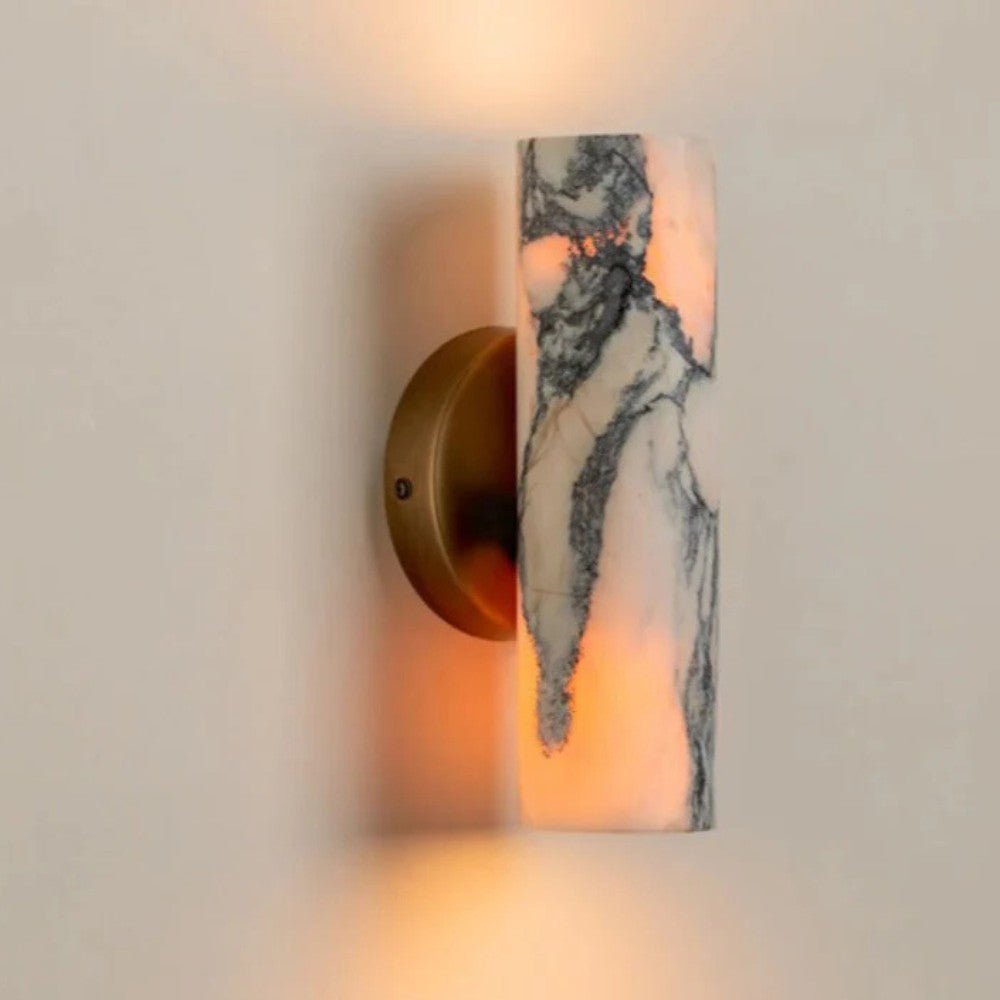 Marble Cylinder Brass Wall Light