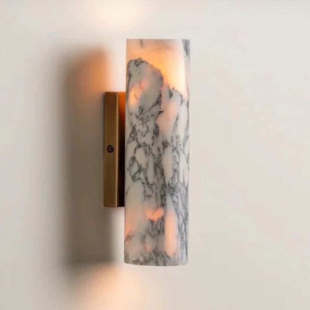 Marble Cylinder Brass Wall Light