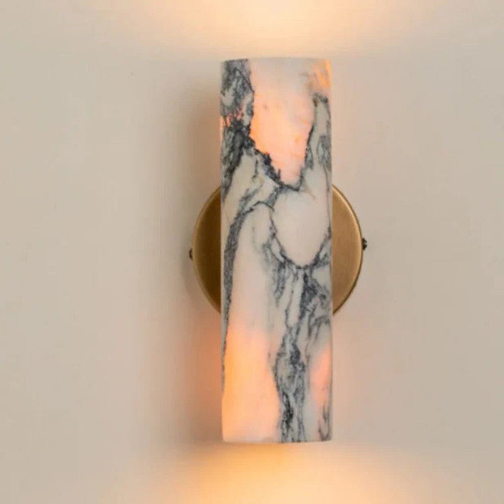 Marble Cylinder Brass Wall Light
