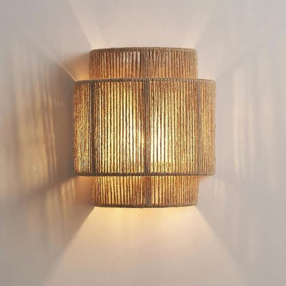 Natural Rattan Weave Wall Light