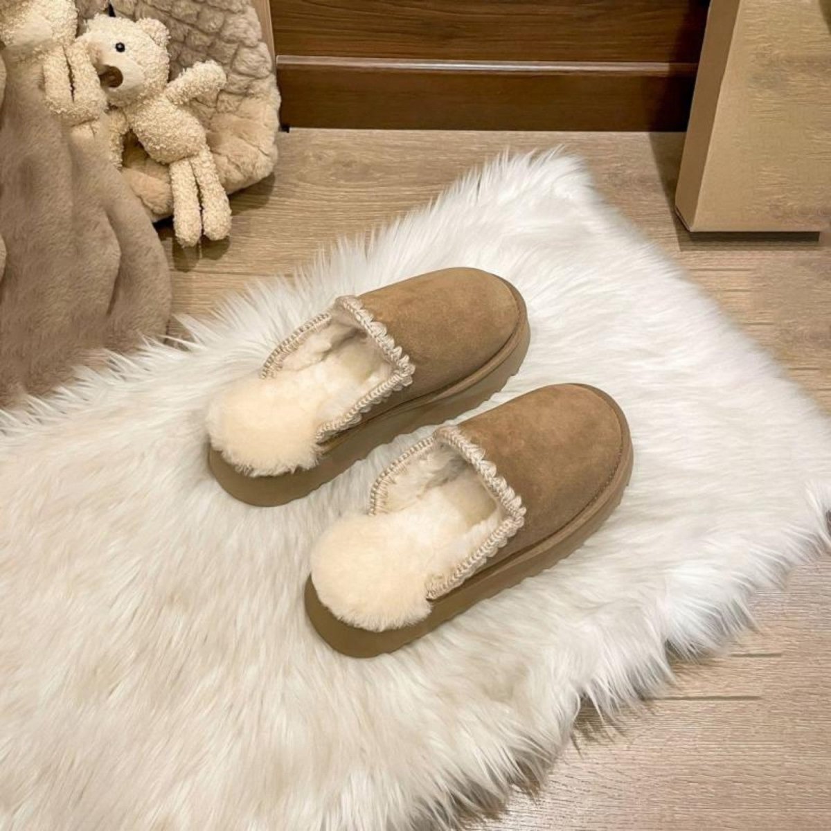 Platform Plush Comfort Slippers