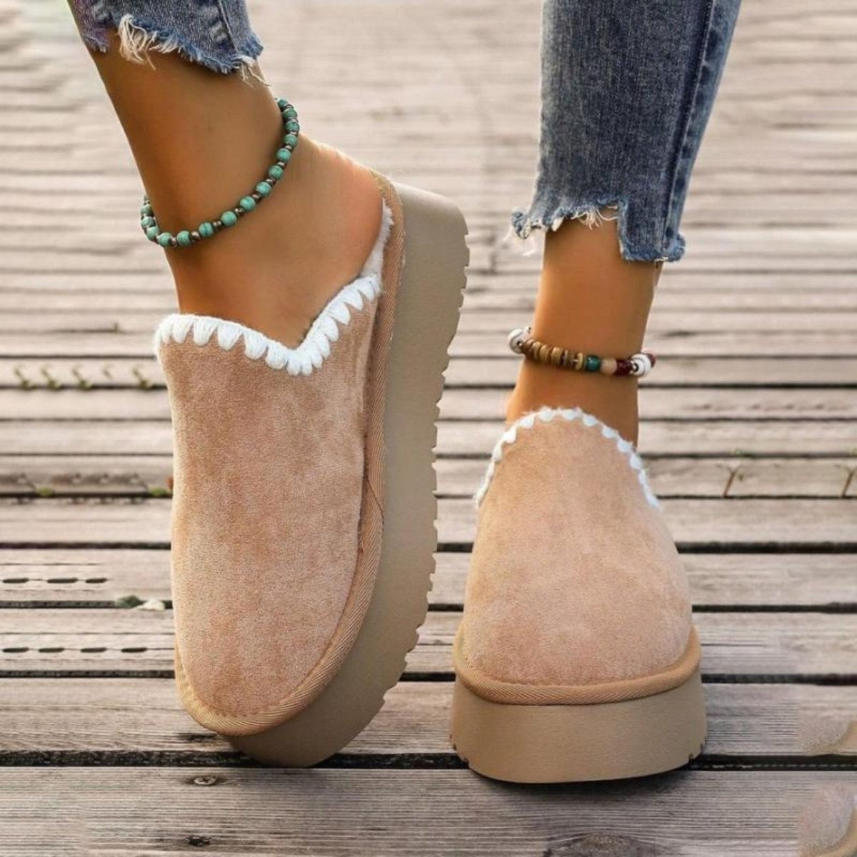 Platform Plush Comfort Slippers