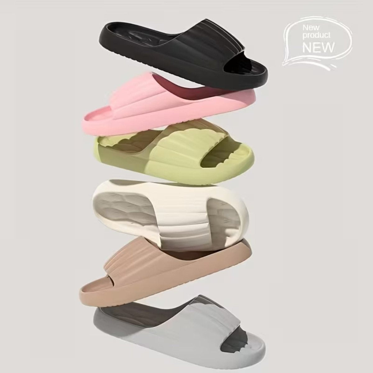 Round-Toe Soft-Sole EVA Slides for Women