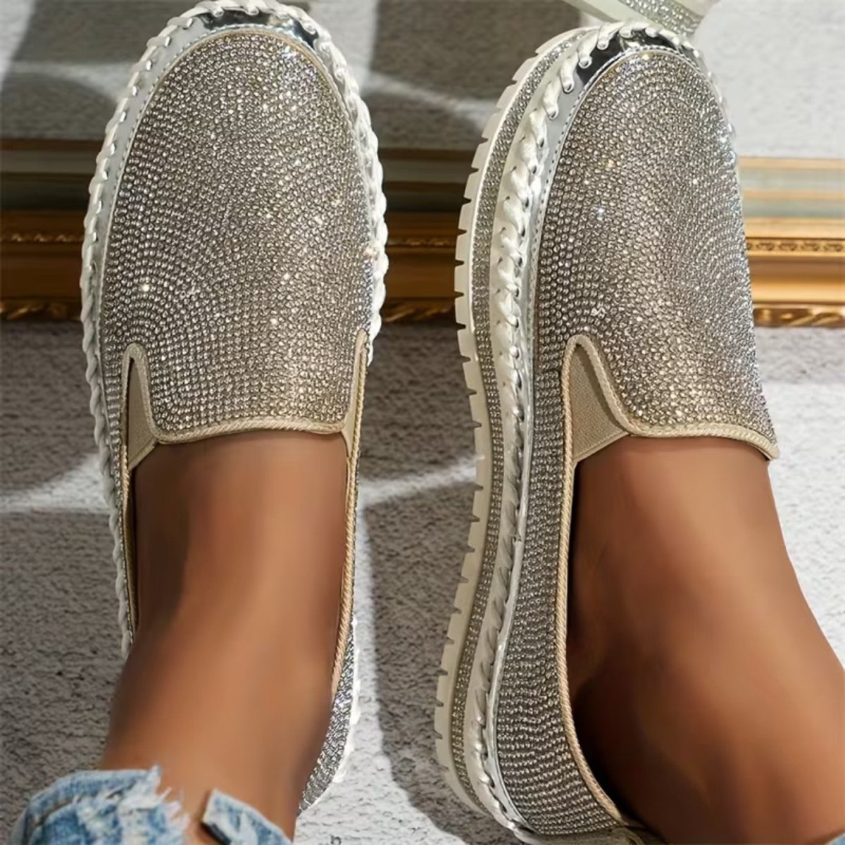 Sparkle Comfort Slip On Loafers