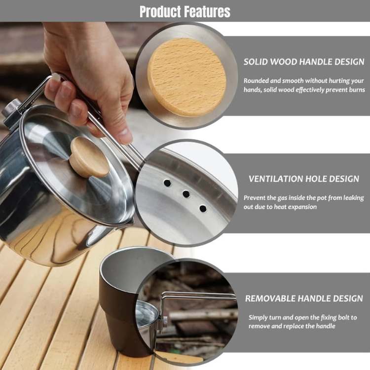 Stainless Steel Multi-Purpose Camping Kettle