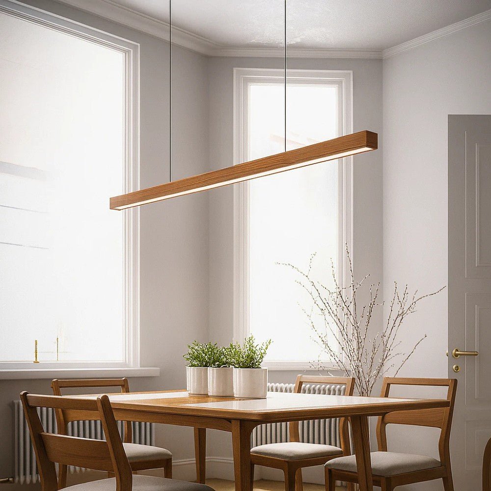 Wooden Linear Pendant Light for Kitchen