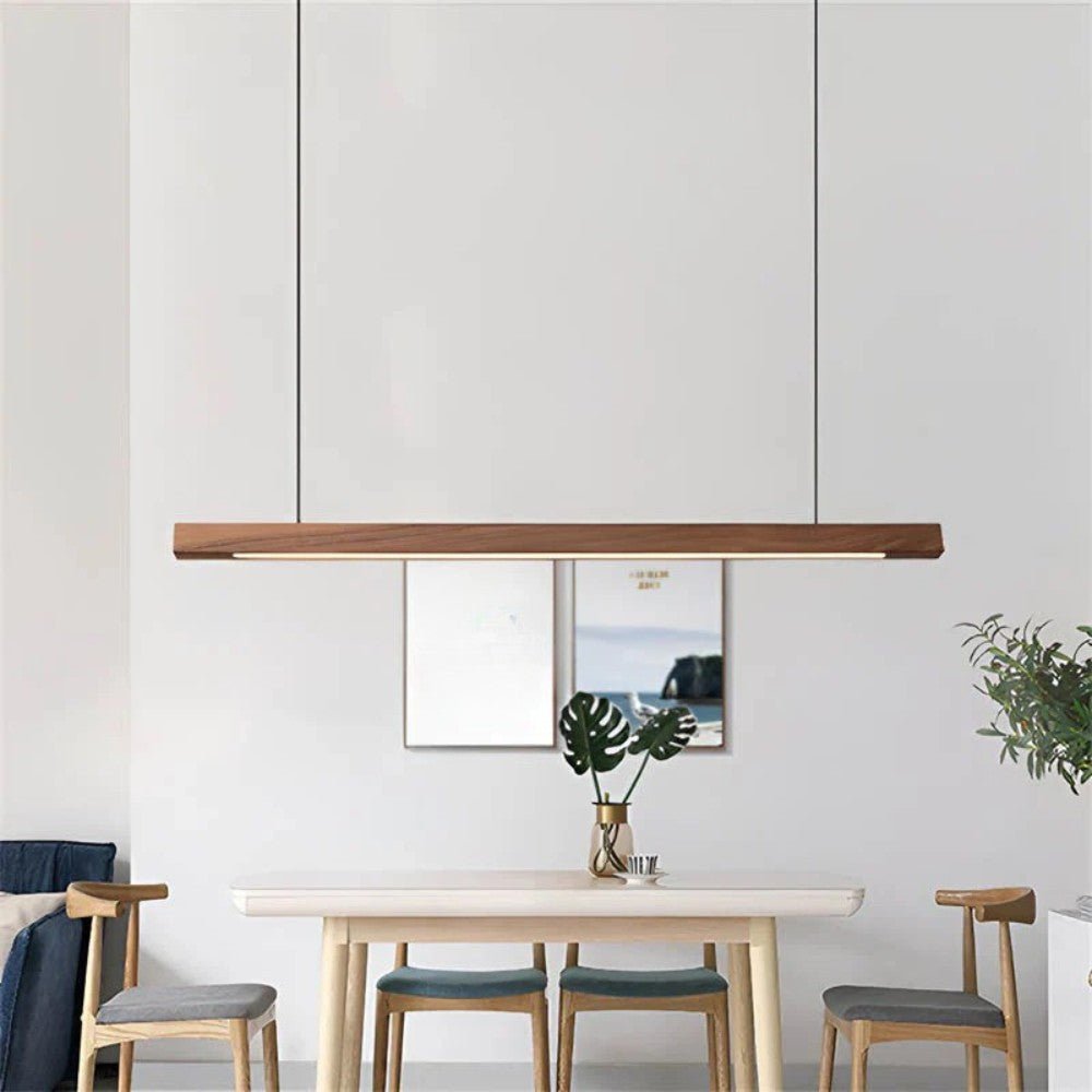 Wooden Linear Pendant Light for Kitchen
