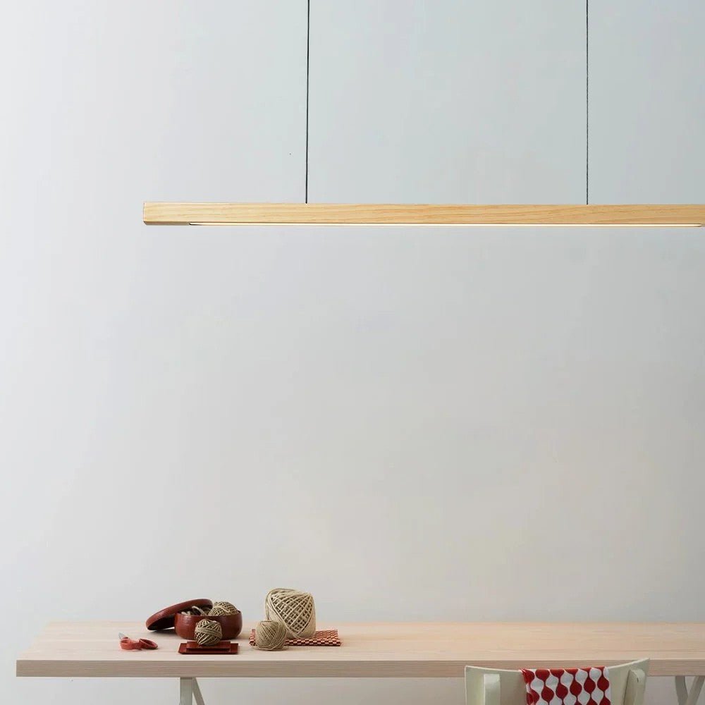 Wooden Linear Pendant Light for Kitchen